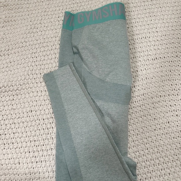 GYMSHARK FLEX FLOW RISE - LEGGINGS - WOMEN'S - SPRING GREEN MARL/JADE GREEN- med - Picture 5 of 5